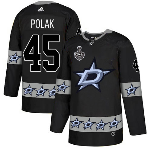 Adidas Men Dallas Stars 45 Roman Polak Black Authentic Team Logo Fashion 2020 Stanley Cup Final Stitched NHL Jersey